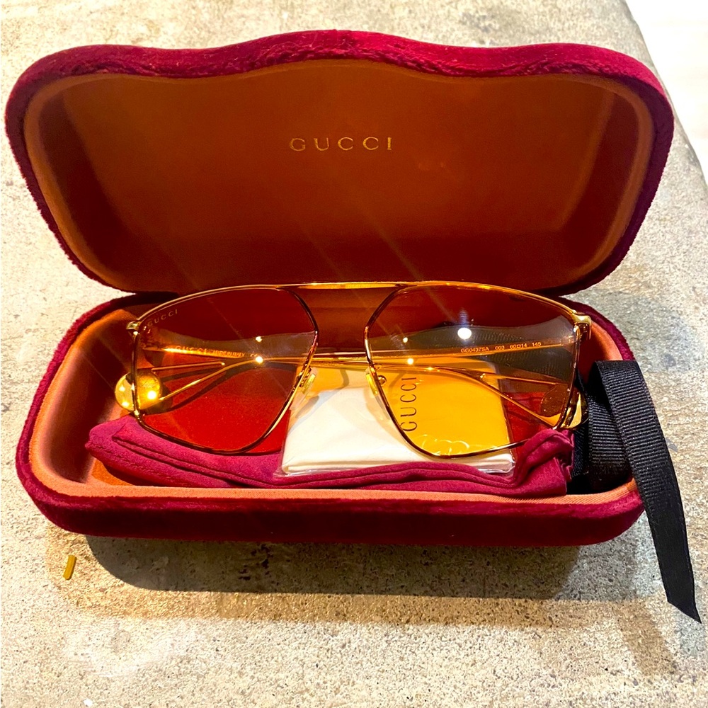 Gucci Orange Gold 60mm Sunglasses